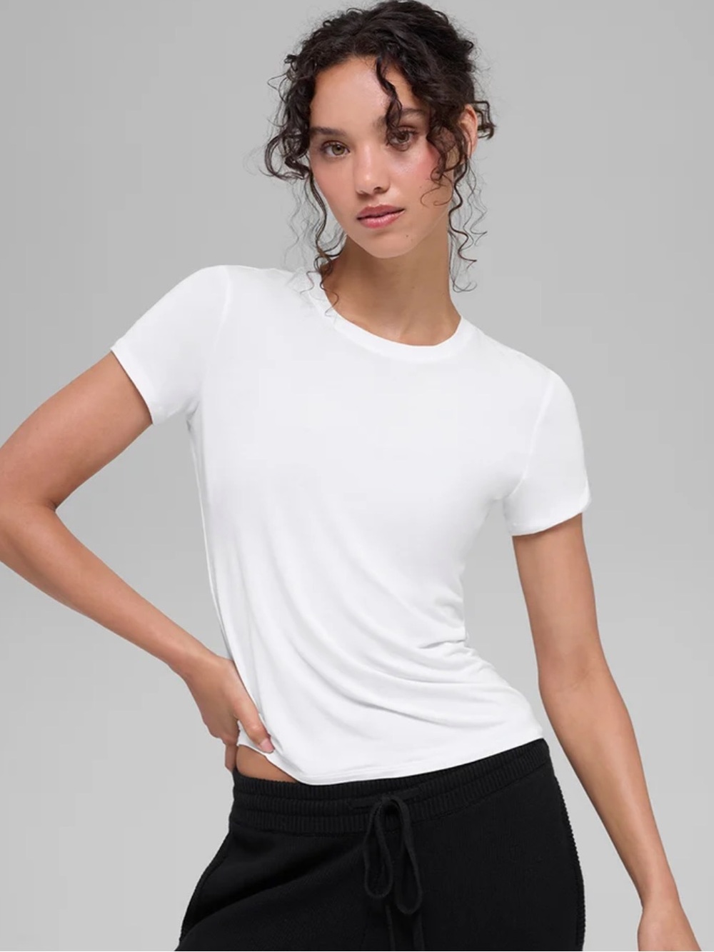 ALO Yoga Women's Short-Sleeve Crew Tee - White